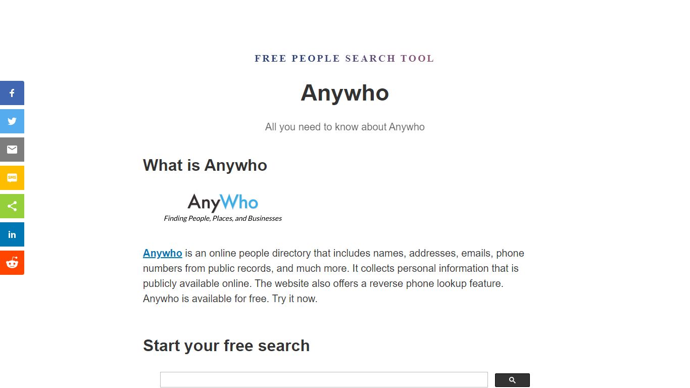 Anywho | Free Tool